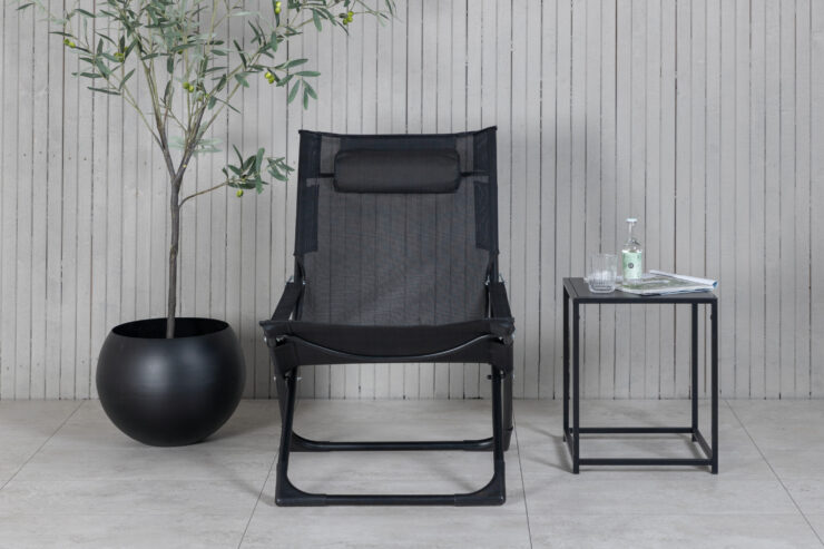 Seville – Bain de soleil – Noir – 84 x 89 x 63 cm