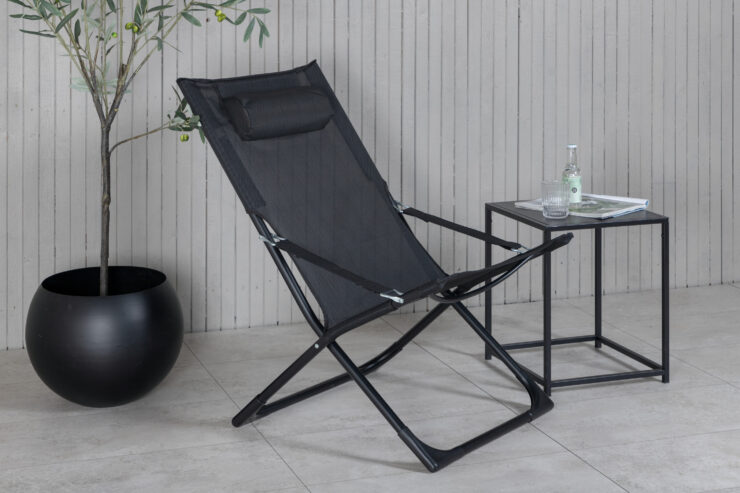 Seville – Bain de soleil – Noir – 84 x 89 x 63 cm