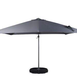 Leeds – Parasol – Noir, Gris foncé – 300 x 270 x 300 cm