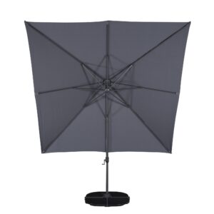 Leeds – Parasol – Noir, Gris foncé – 300 x 270 x 300 cm