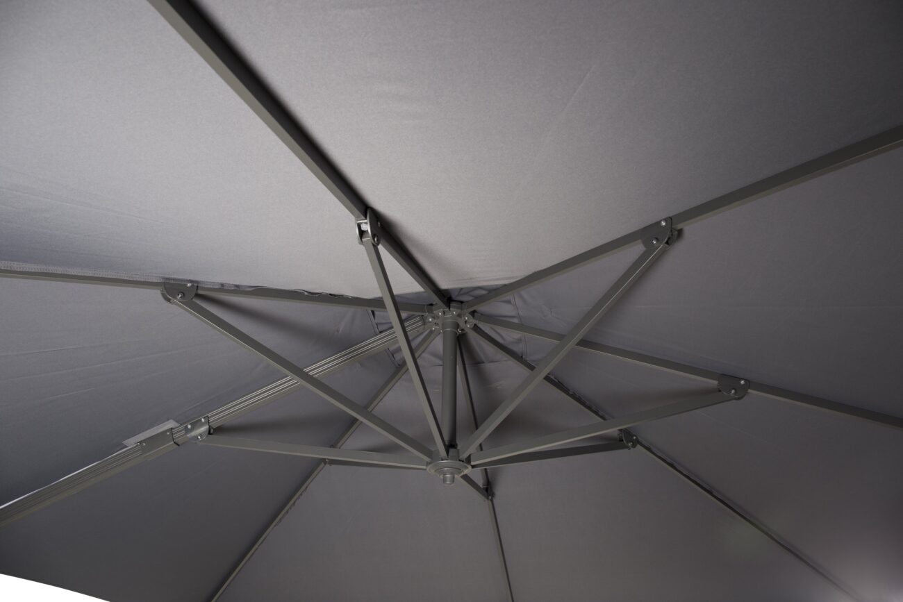 Leeds – Parasol – Noir, Gris foncé – 300 x 270 x 300 cm