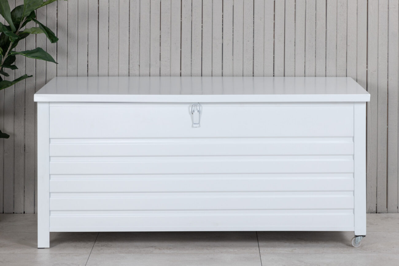 Elsa – Coffre à coussins – Blanc – 60 x 60 x 130 cm