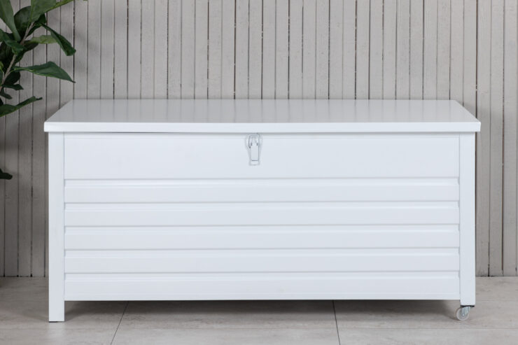 Elsa – Coffre à coussins – Blanc – 60 x 60 x 130 cm