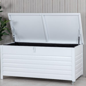 Elsa – Coffre à coussins – Blanc – 60 x 60 x 130 cm