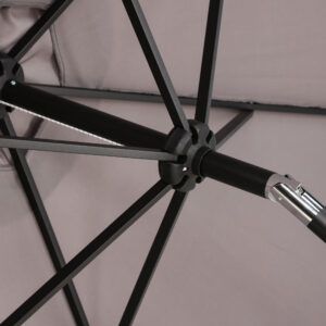 Leeds – Parasol – Noir, Gris – ⌀300 cm