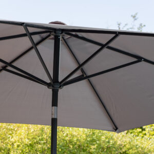 Leeds – Parasol – Noir, Gris – ⌀300 cm