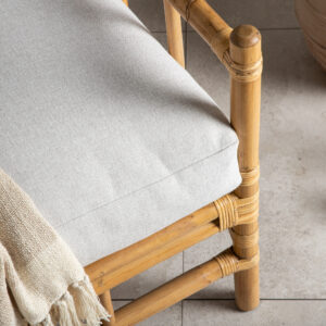 Cane – Armchair – Naturel, Gris clair, Gris – 77 x 88 x 78 cm