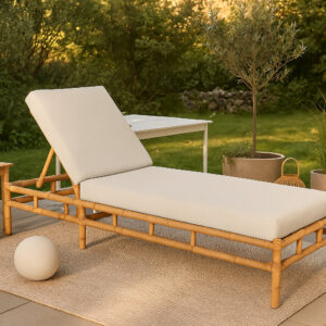 Cane – Bain de soleil – Blanc, Naturel – 210 x 35 x 80 cm