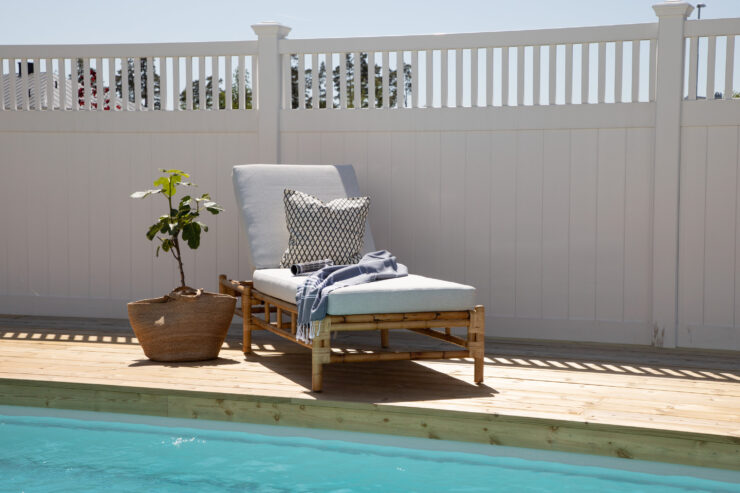 Cane – Bain de soleil – Blanc, Naturel – 210 x 35 x 80 cm