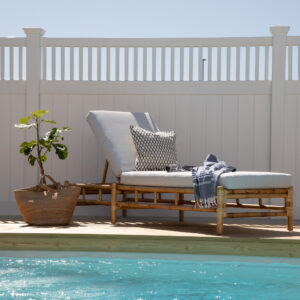 Cane – Bain de soleil – Blanc, Naturel – 210 x 35 x 80 cm