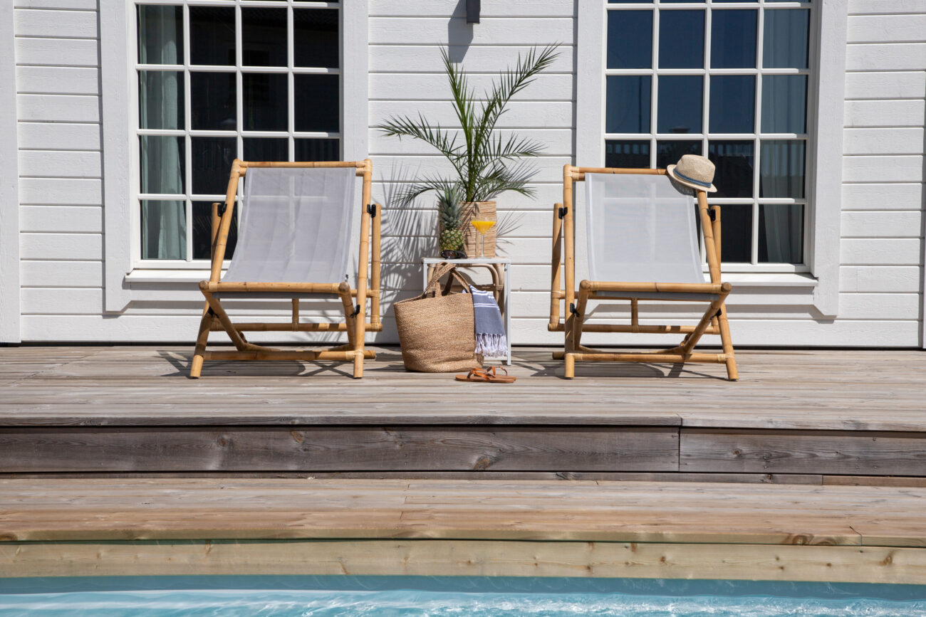 Cane – Bain de soleil – Gris, Naturel – 115 x 85 x 74 cm