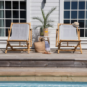Cane – Bain de soleil – Gris, Naturel – 115 x 85 x 74 cm