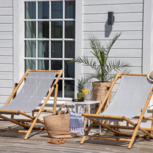 Cane – Bain de soleil – Gris, Naturel – 115 x 85 x 74 cm