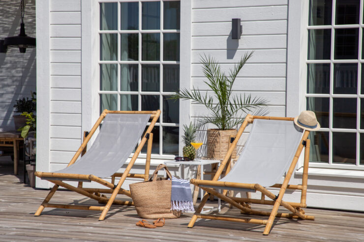 Cane – Bain de soleil – Gris, Naturel – 115 x 85 x 74 cm