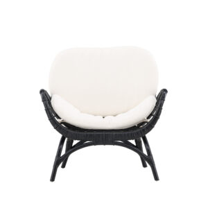 Moana – Fauteuil lounge – Noir – 67 x 75 x 80 cm