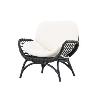 Moana – Fauteuil lounge – Noir – 67 x 75 x 80 cm