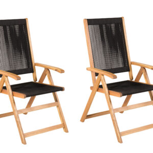 Little John – Chaise de salle à manger – Noir, Naturel – 74 x 106 x 56,8 cm