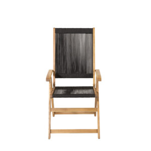 Little John – Chaise de salle à manger – Noir, Naturel – 74 x 106 x 56,8 cm