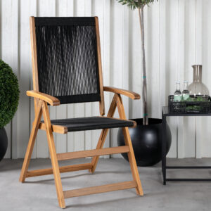 Little John – Chaise de salle à manger – Noir, Naturel – 74 x 106 x 56,8 cm