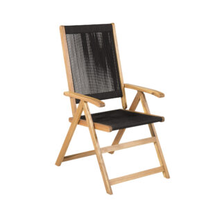 Little John – Chaise de salle à manger – Noir, Naturel – 74 x 106 x 56,8 cm