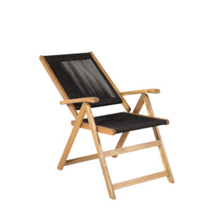 Little John – Chaise de salle à manger – Noir, Naturel – 74 x 106 x 56,8 cm