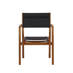 Venice – Chaise de salle à manger – Noir, Naturel – 60 x 85 x 61 cm
