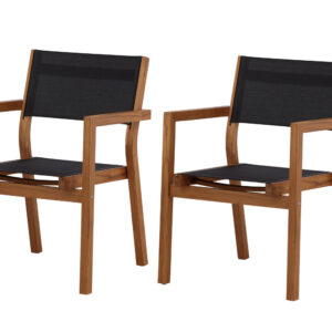 Venice – Chaise de salle à manger – Noir, Naturel – 60 x 85 x 61 cm