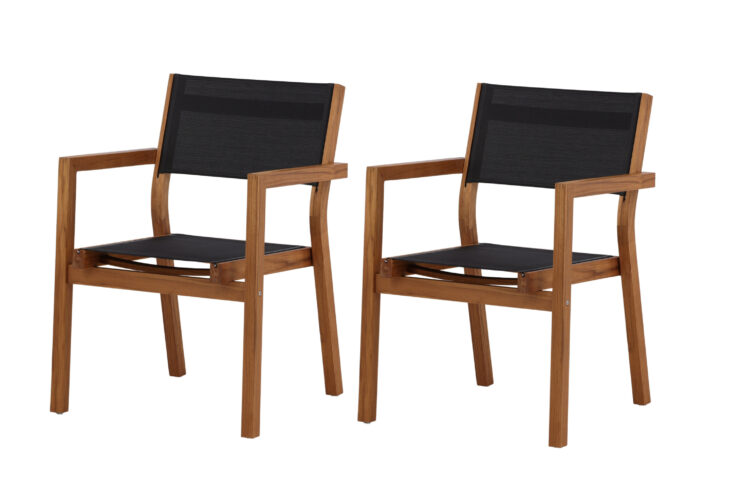 Venice – Chaise de salle à manger – Noir, Naturel – 60 x 85 x 61 cm