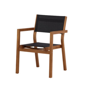 Venice – Chaise de salle à manger – Noir, Naturel – 60 x 85 x 61 cm
