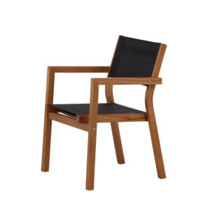Venice – Chaise de salle à manger – Noir, Naturel – 60 x 85 x 61 cm