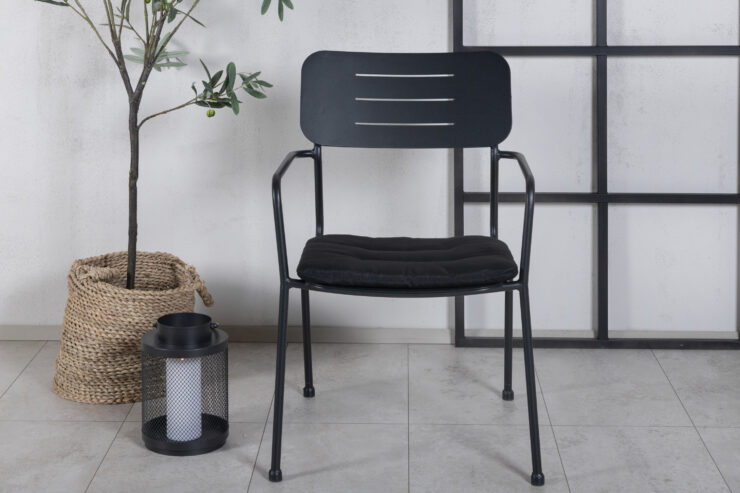 Nicke – Chaise de salle à manger – Noir – 62 x 89 x 56 cm