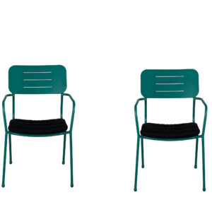 Nicke – Chaise de salle à manger – Noir, Vert – 62 x 89 x 56 cm