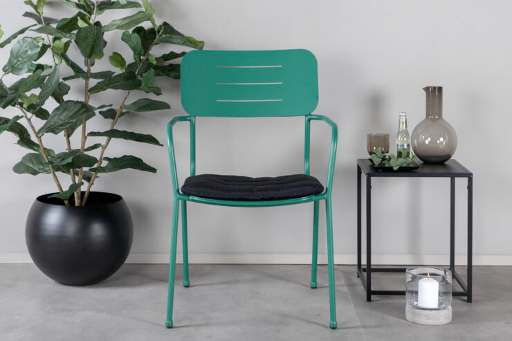 Nicke – Chaise de salle à manger – Noir, Vert – 62 x 89 x 56 cm