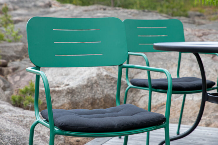Nicke – Chaise de salle à manger – Noir, Vert – 62 x 89 x 56 cm