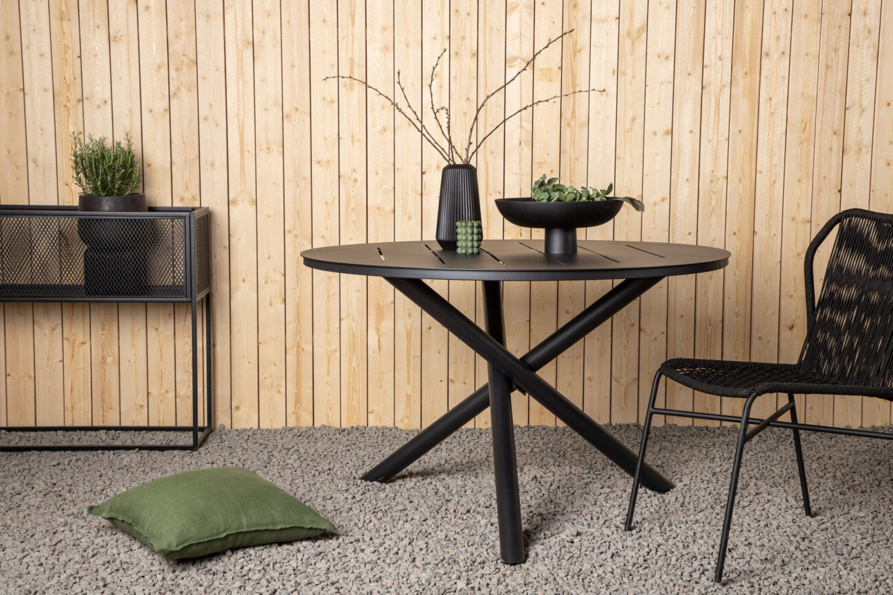 Alma – Table à manger ronde – Noir – ⌀120 cm