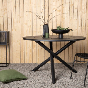 Alma – Table à manger ronde – Noir – ⌀120 cm