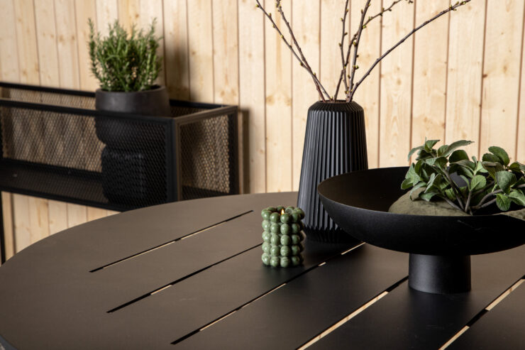 Alma – Table à manger ronde – Noir – ⌀120 cm