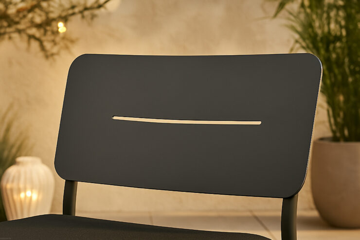 Lina – Fauteuil lounge – Noir – 59 x 73 x 55 cm