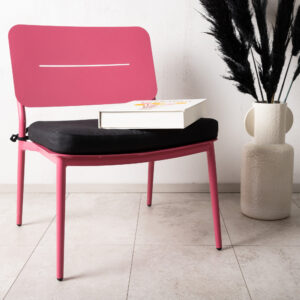 Lina – Fauteuil lounge – Noir, Rose – 59 x 73 x 55 cm