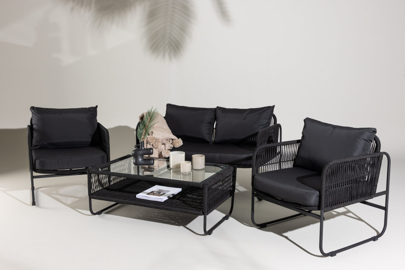 Utah – Salon canapé – Noir, Transparent