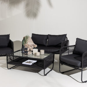 Utah – Salon canapé – Noir, Transparent
