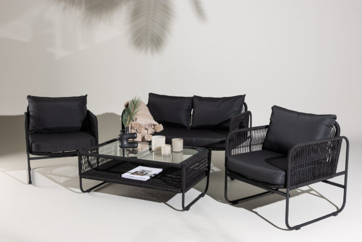 Utah – Salon canapé – Noir, Transparent