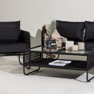 Utah – Salon canapé – Noir, Transparent
