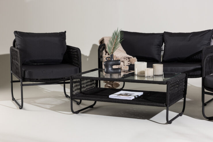 Utah – Salon canapé – Noir, Transparent