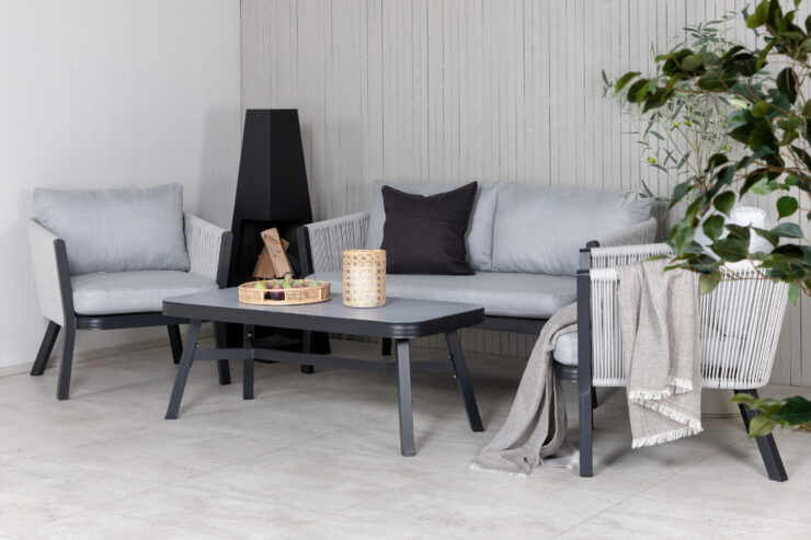 Virya – Salon canapé – Noir, Gris