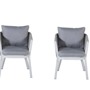 Virya – Chaise de salle à manger – Gris, Blanc – 63 x 73 x 60 cm