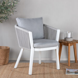 Virya – Chaise de salle à manger – Gris, Blanc – 63 x 73 x 60 cm