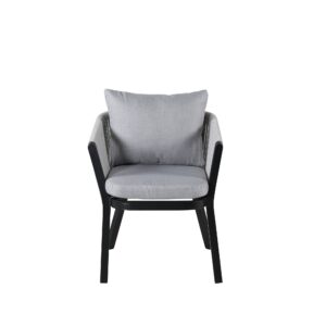 Virya – Chaise de salle à manger – Noir, Gris clair – 63 x 73 x 60 cm