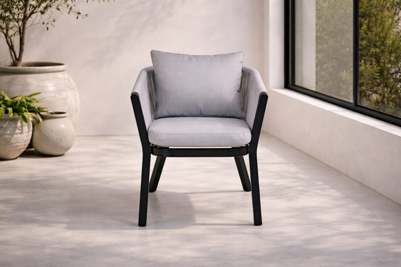 Virya – Chaise de salle à manger – Noir, Gris clair – 63 x 73 x 60 cm