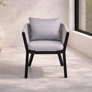 Virya – Chaise de salle à manger – Noir, Gris clair – 63 x 73 x 60 cm